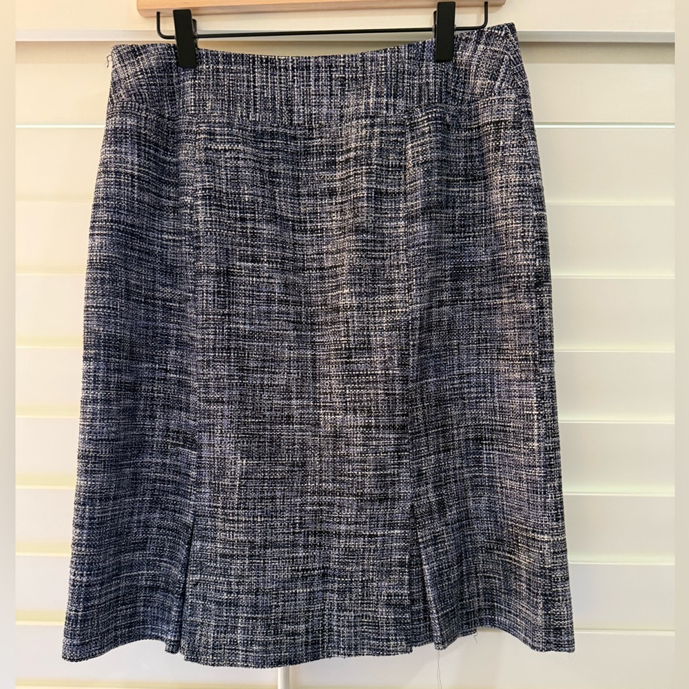 Liz Claiborne A-Line Tweed Skirt - Blue and White - Picture 3 of 7